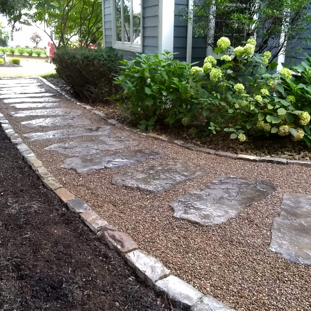 McGinn Hardscaping - Sandstone Stairs and Versa-Lok Wall