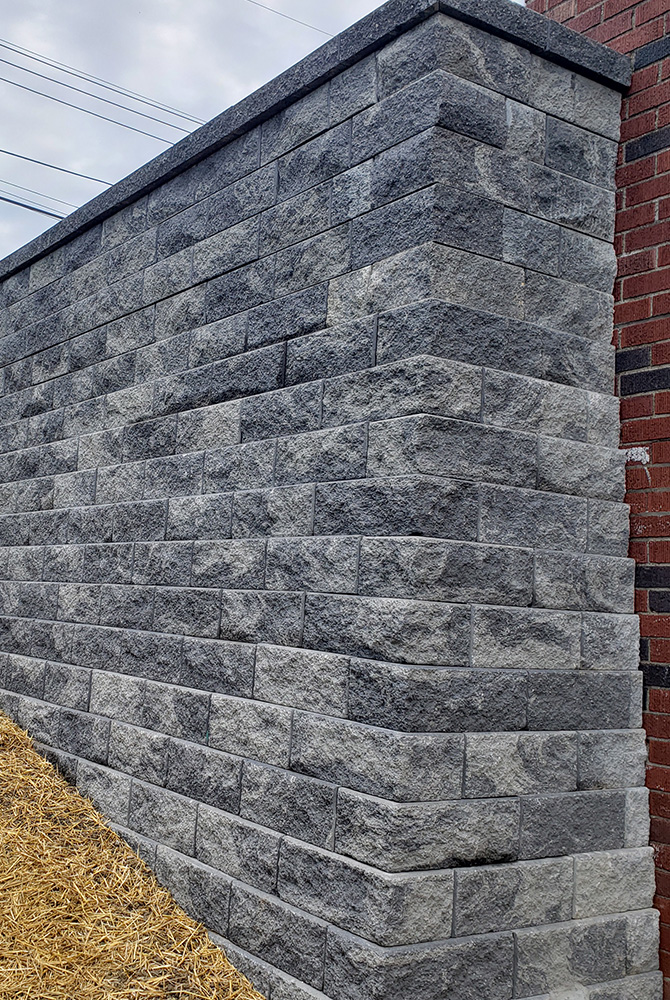 McGinn Landscaping - Hardscaping Versa-Lok Slate Blend Retaining Wall